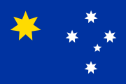 2000 Australia flag proposal: blue with a yellow 7-point star a white southern cross