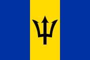 blue-yellow-blue, black trident
