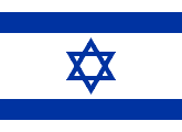 white, two thin blue stripes, blue star of David