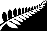 2015 New Zealand flag proposal: black-white diagonal bicolour overlaid with a counterchanged fern