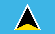 blue, black triangle outlined in white, shorter yellow triangle